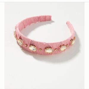 Anthropologie Embellished Linen Headband